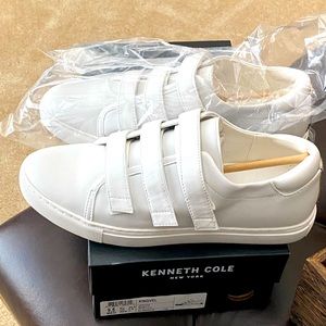 Kenneth Cole New York Women’s Kingvel Leather Low Top  Sneakers White Size 10 M